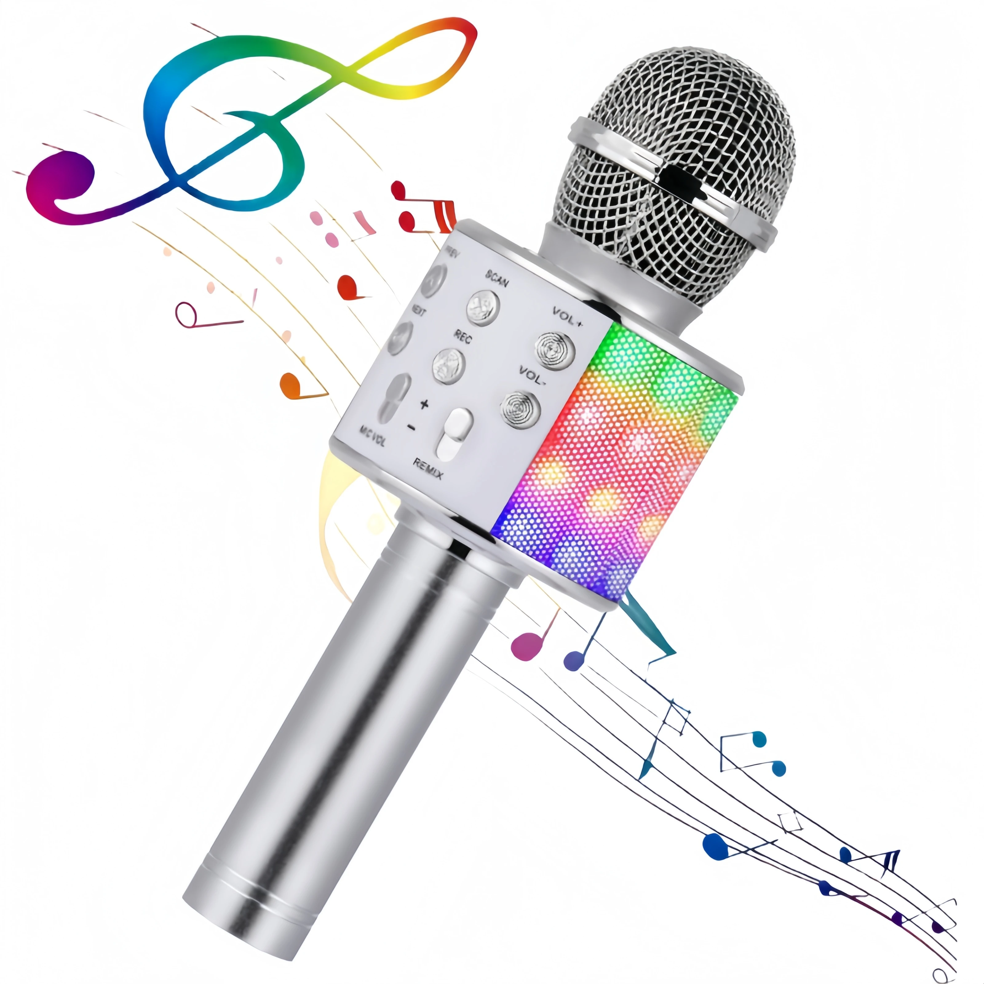 2-in-1 Wireless Singing Microphone Speaker, Voice Changer, A