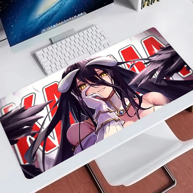 Mouse Pad Gamer Home Computer HD Mousepad Large Keyboard Pad O-overlord Albedo Cute Anime Table Mat XXL Gaming Mouse Pad Carpet