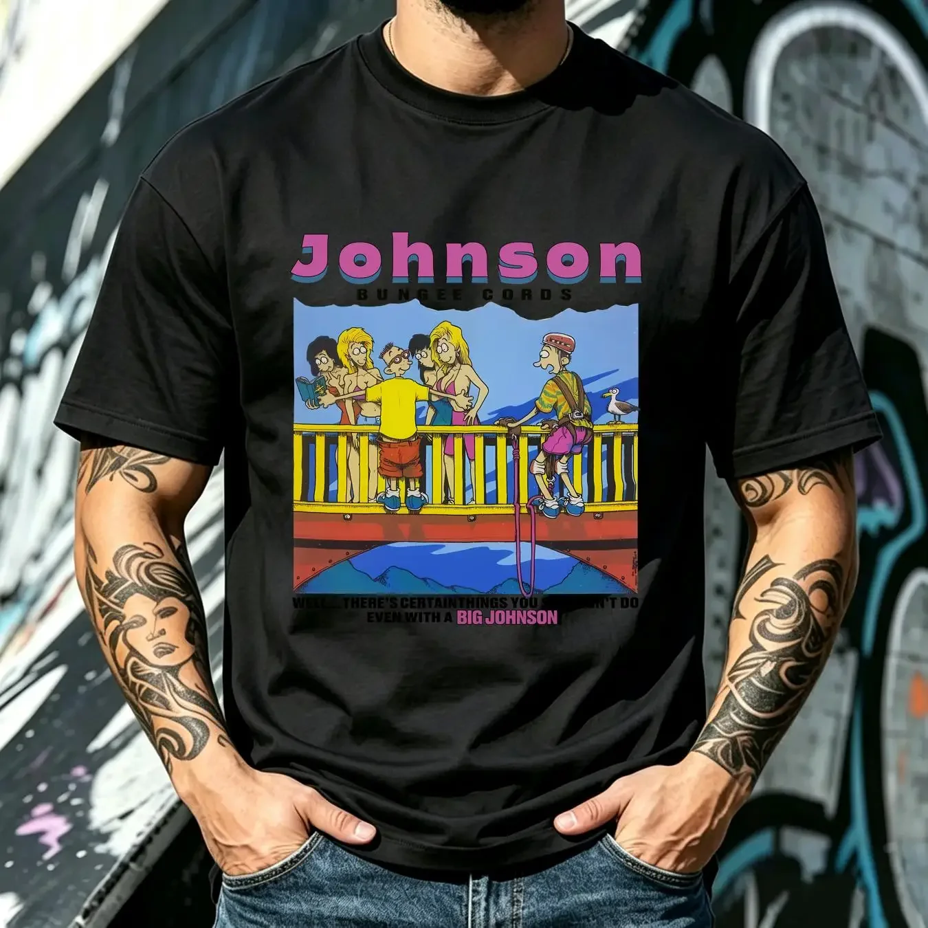 washed T Shirt vtg BIG JOHNSON anniversary new signature UNISEX HOT vintage Washed Casual Soft fashion homme graphic Slightly
