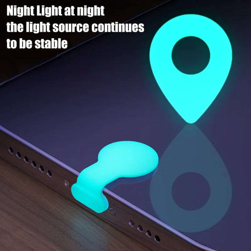 6 pezzi nuovi tappi antipolvere luminosi per porta di ricarica IOS tipo C copertura protettiva antipolvere per iPhone Samsung iPad tablet tappi