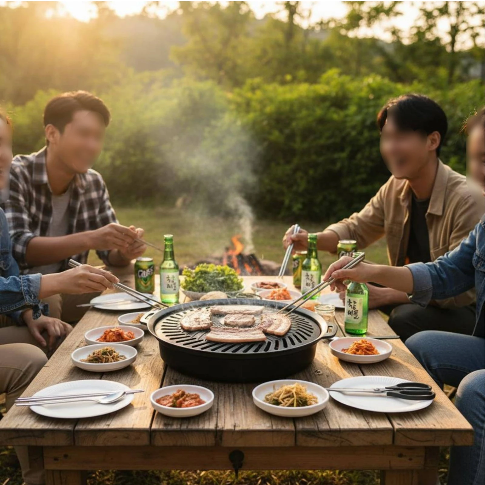 Korean BBQ Grill Pan Non-Stick - огляд і ціна Camping Cooking Bbq