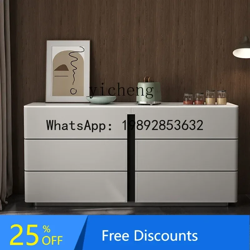 

AA solid wood rock slab dining side cabinet, locker, tea cabinet, living room integrated side cabinet against the wall