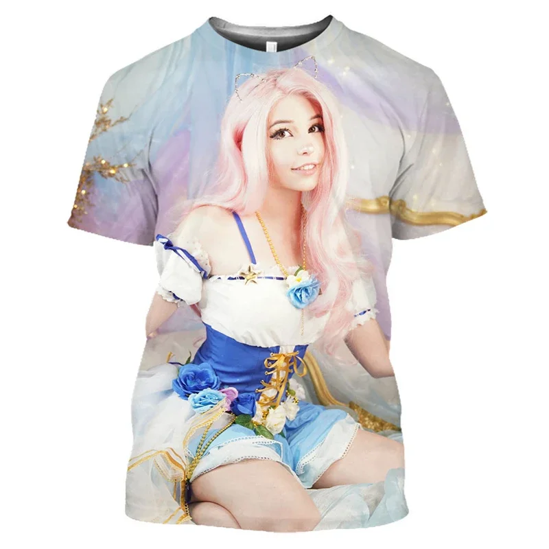 

2024 Summer New Hot Japanese Anime Beauty Delphine Hentai Crime Fashion 3d Printed Large Size Loose Comfortable Breathable Top