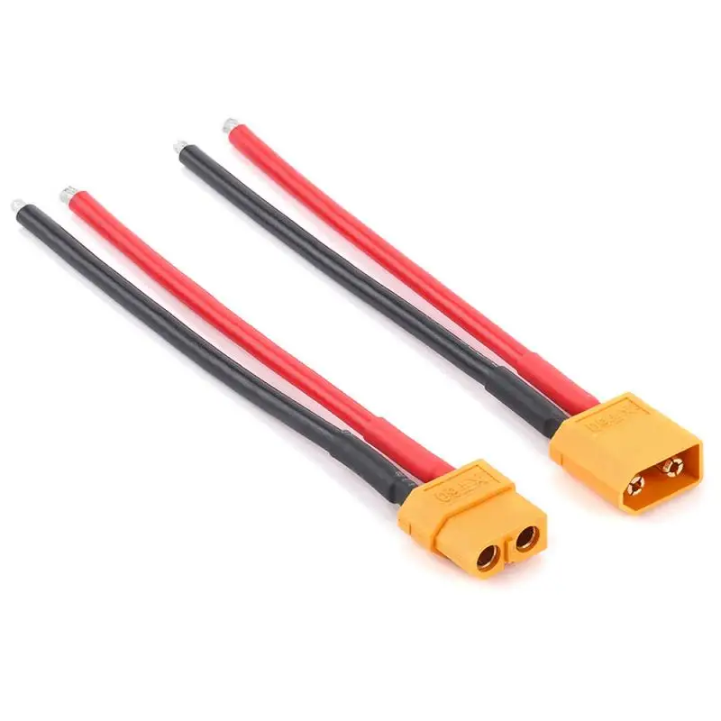 Xt60 Tinned Copper Silicone Wire Male Female Connector Plug 14Awg Wire Connector Plug Cable Dual Extension Battery