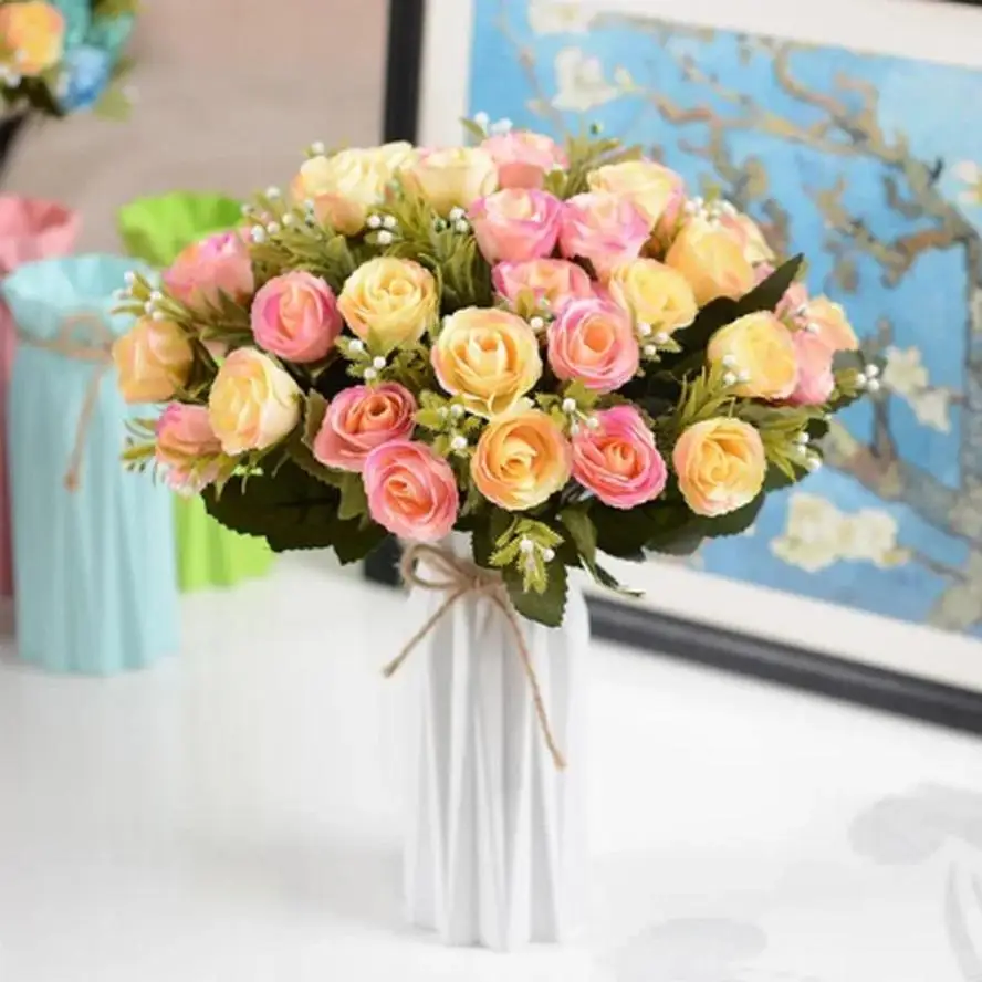 1 Pcs New Plastic Vase Imitation Ceramic Flower Pot Flower Basket Vase Home Decoration (Without Flowers)