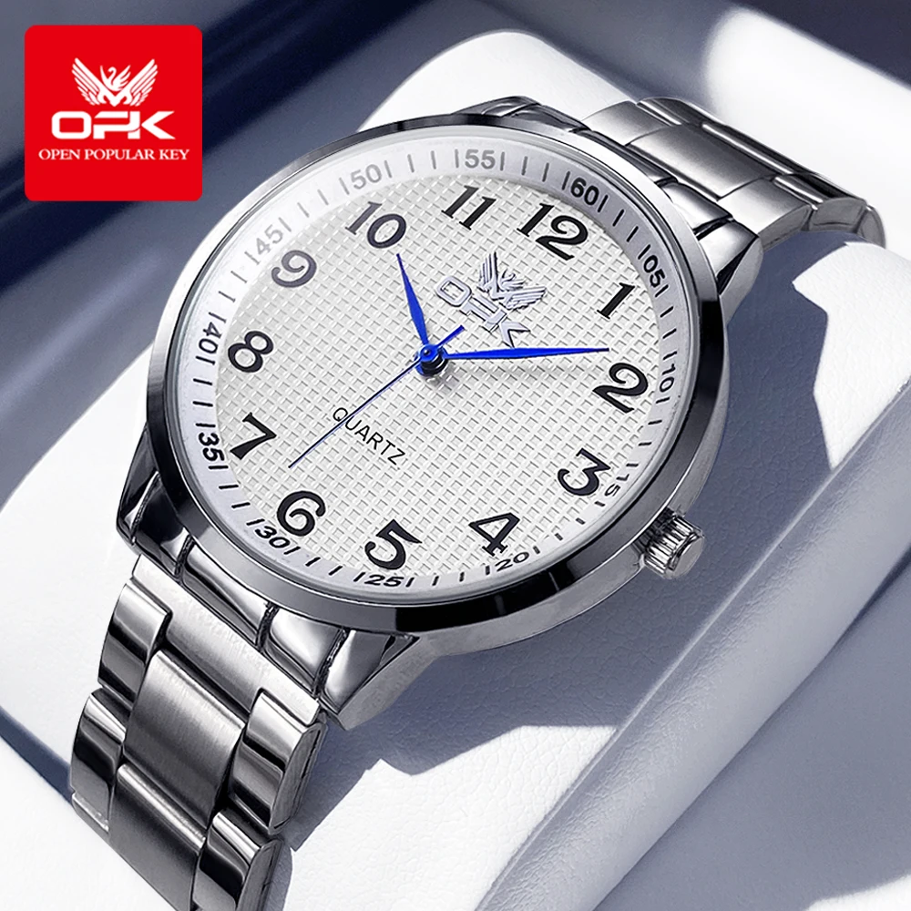 

OPK 6008, золотые мужские часы из нержавеющей стали, римские часы с клетчатым циферблатом, мужские часы
