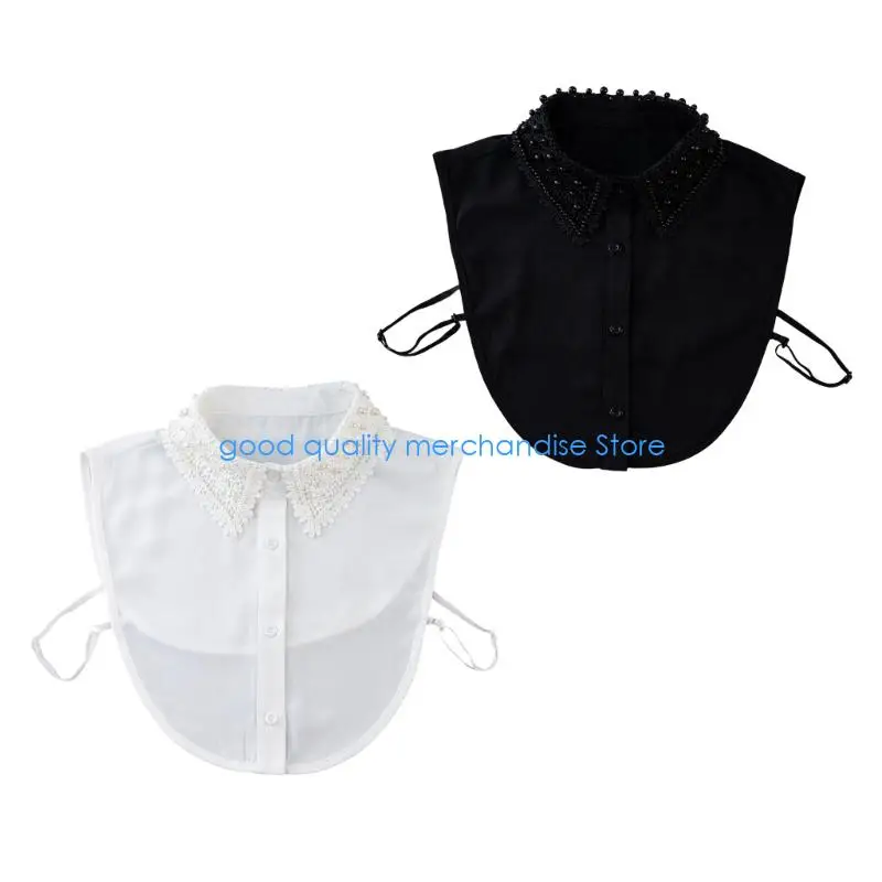 

Y5JD кружевная полурубашка со съемным воротником для быстрой укладки кружевных бусин накладной воротник для улучшения одежды для