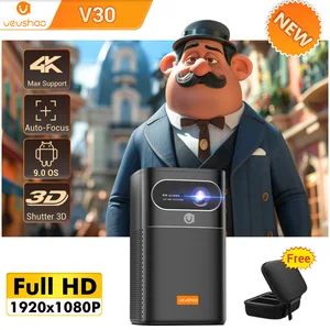 Vevshao V30 Proyektor Mini 3D 4K Bioskop Pintar Android WiFi Portabel 1080P Proyektor DLP LED Video Teater Rumah dengan Baterai 8 proyektor dlp 4k penjualan terbaik - №