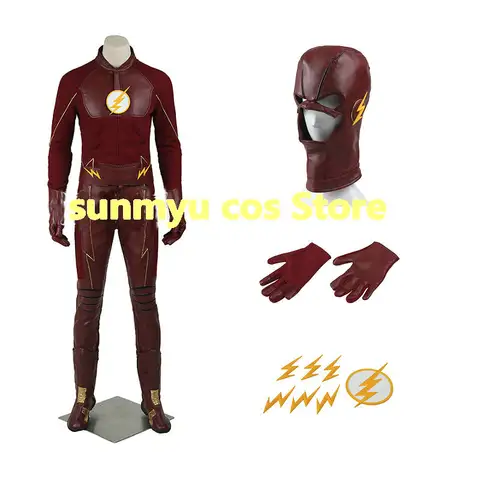 2 Barry Cosplay Costume Suit with Mask Custom Size