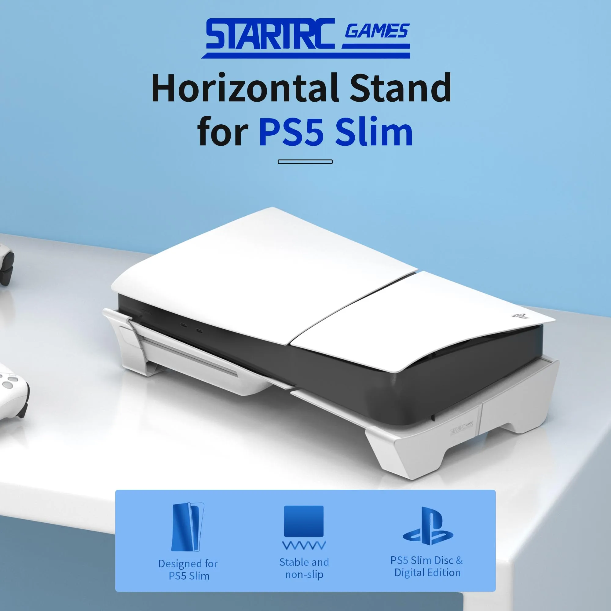 Horizontal Bracket Cooling Base for Sony PS5 Slim Console Accessories Playstation 5 Slim Spare Parts Horizontal Stand