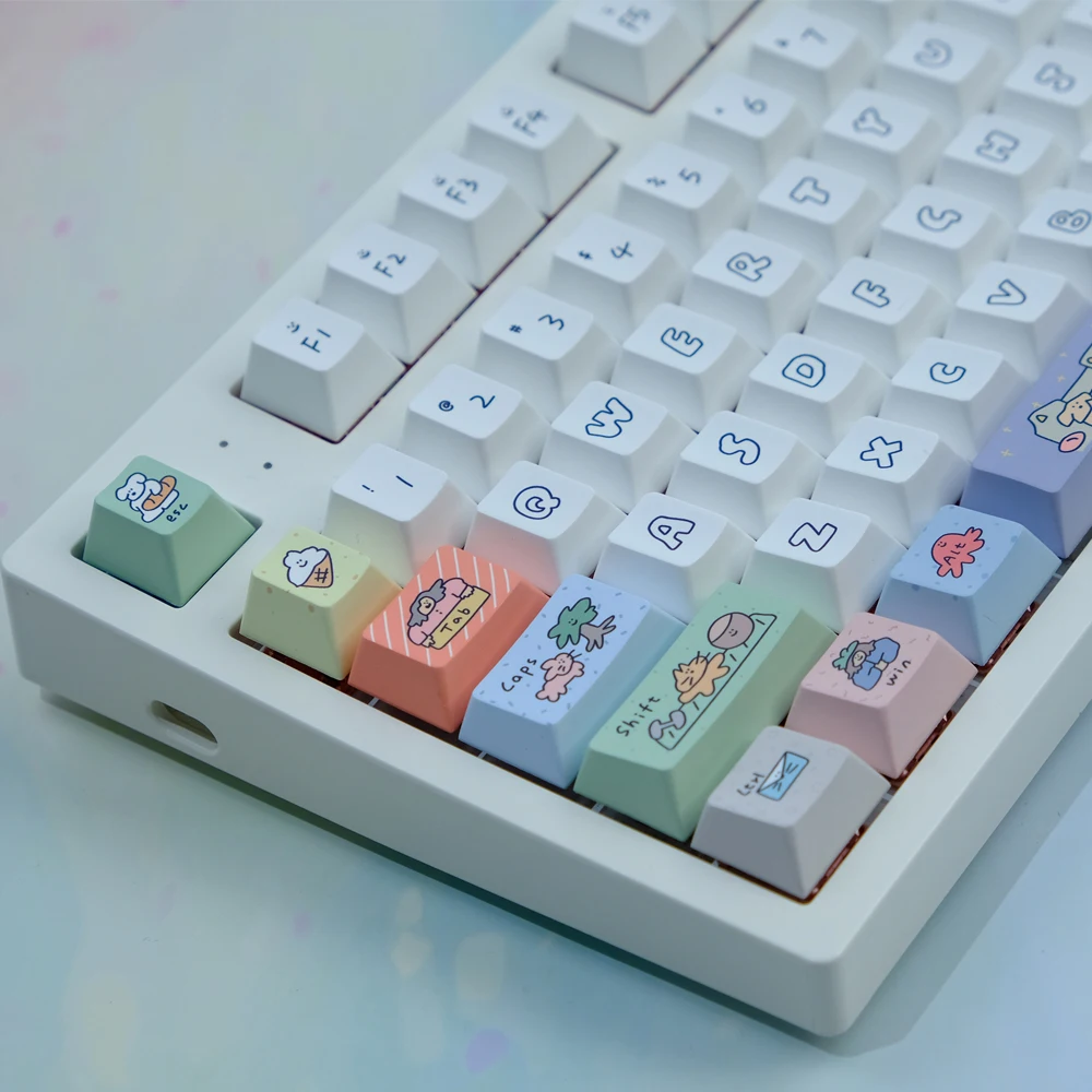 Clavier mécanique Smiley Face Keycaps, aucun profil, sublimation de colorant PBT, commutateur MX, GK61, 67, 75, 84, 87, 129, prédire, 980