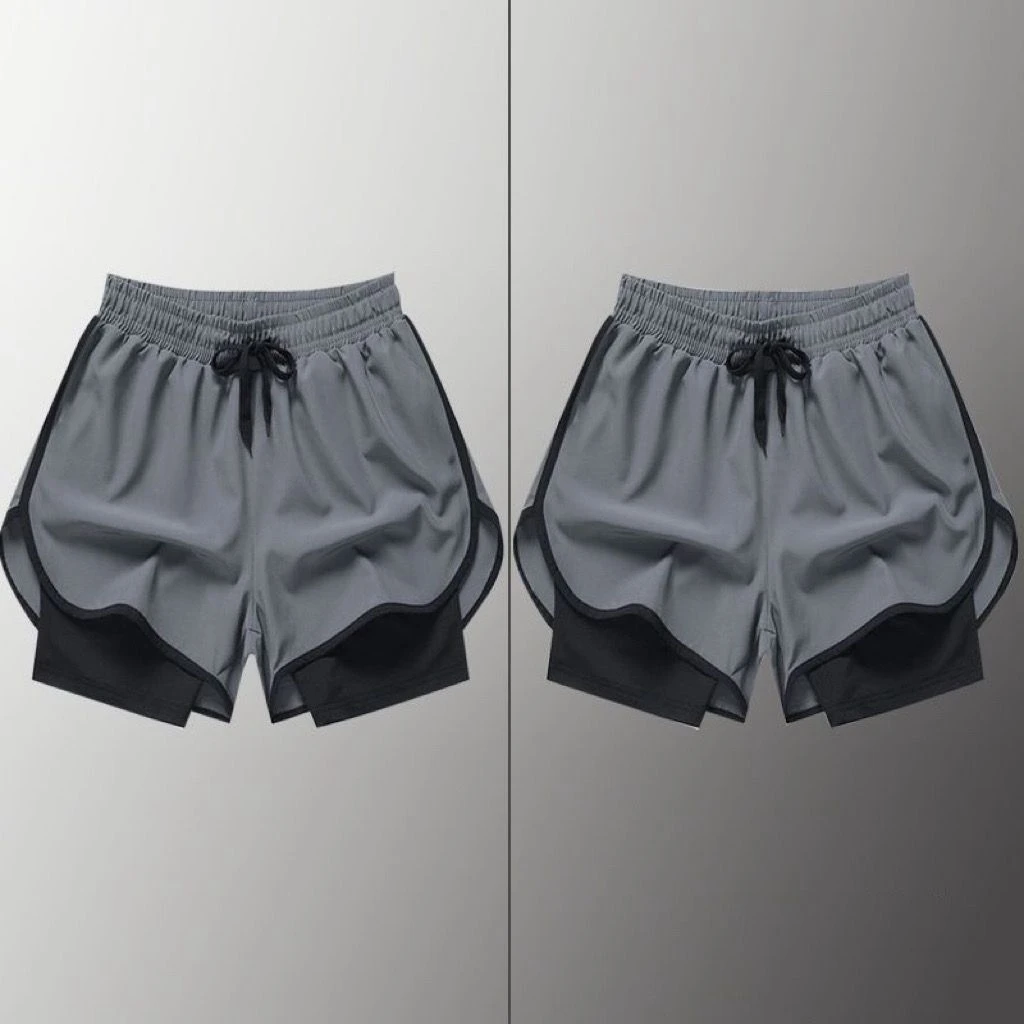 Men's Running Shorts for Sports Track Field Marathon Loose Fit Quick-Dry Anti-Sheer Lined Training Fitness Equipment Split Short