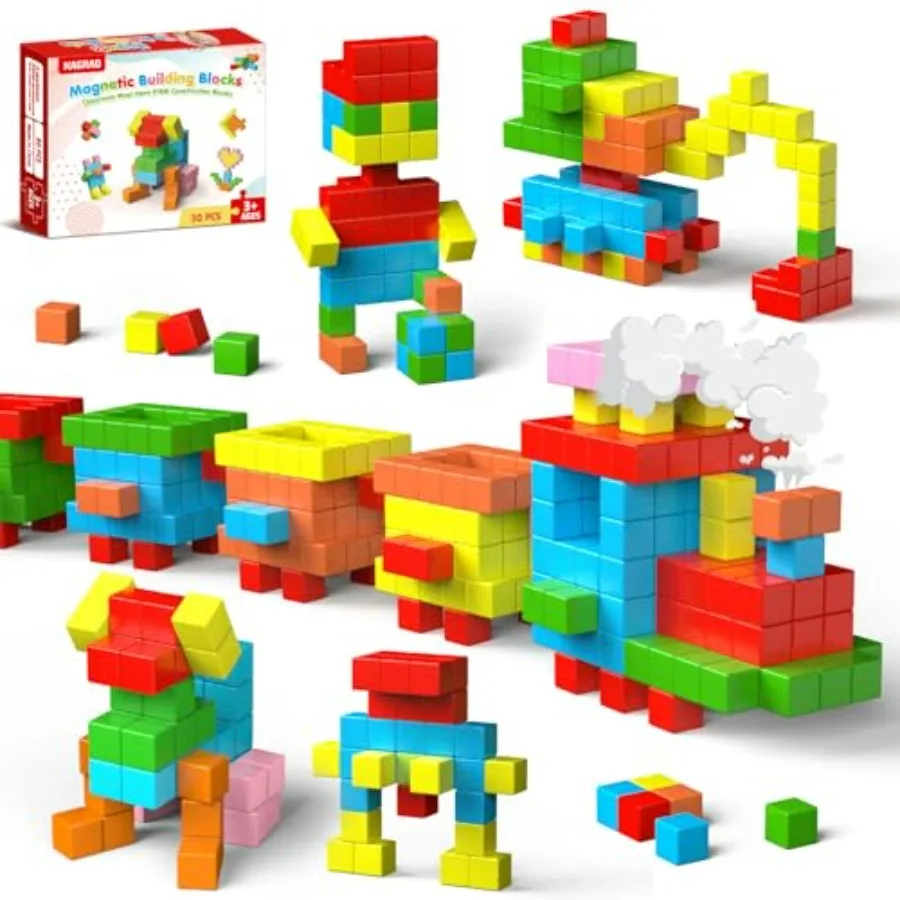 

Magnetic Blocks, 30 PCS Brightly Colored Magnetic Building Tubes, Preschool Classroom Must Haves Magnetic Sensory Autism Toys,