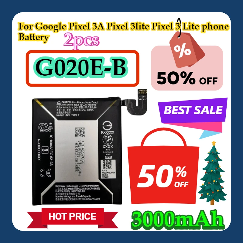 

2 шт. для Google Pixel 3A Pixel 3lite Pixel 3 Lite аккумулятор 3000 мАч G020E-B аккумулятор для телефона