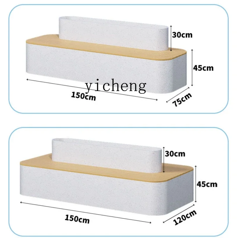 Outdoor Imitation Terrazzo Flower Box Seat Combination Commercial Street Restaurant Preservative Wood Seat Bench