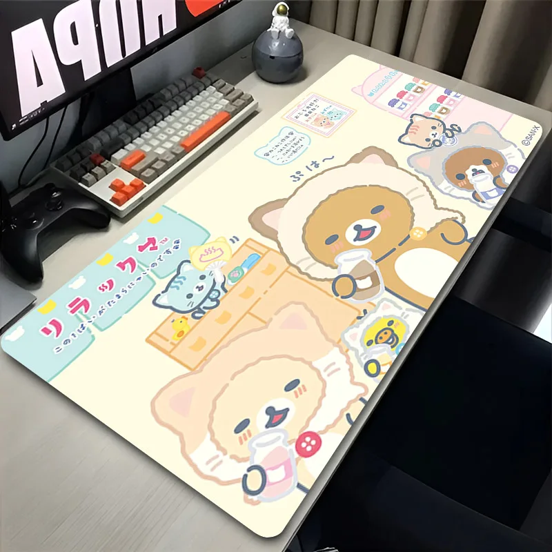 Korilakkuma Rilakkuma Cute Desk Mat Extended Anime Mousepad Computer Non-slip Large Mouse Pad Office Accessories Pc Table Carpet