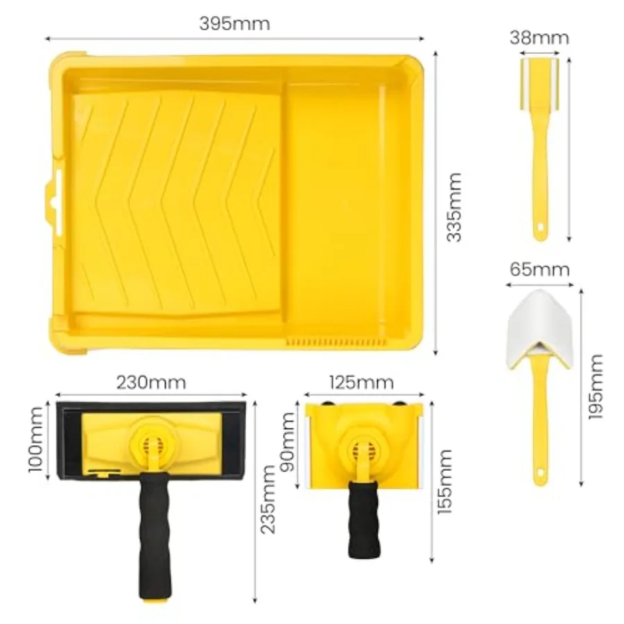 9 Inch Paint Edger Tool Kit with 7 PCS Paint Pad Set for Precision Painting Includes Trim and TouchUp Pads Corner Wall and Ceil