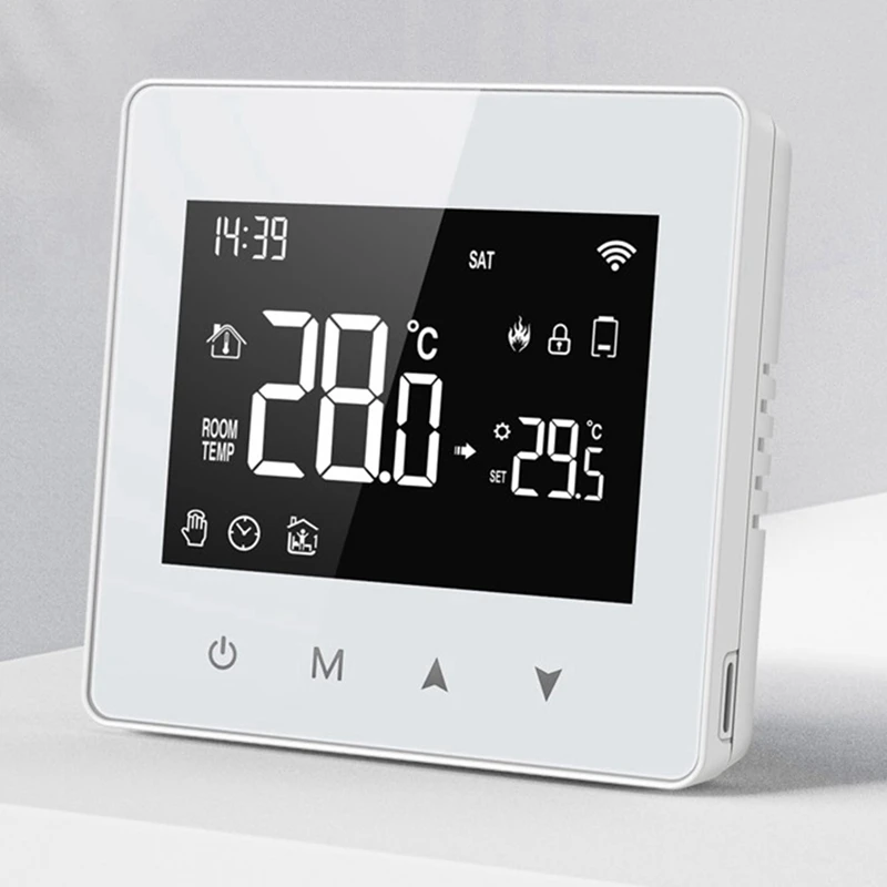 Tuya pengatur suhu baterai rumah pintar, termostat Wifi, pengontrol suhu untuk Boiler Gas bekerja dengan asisten suara ABS