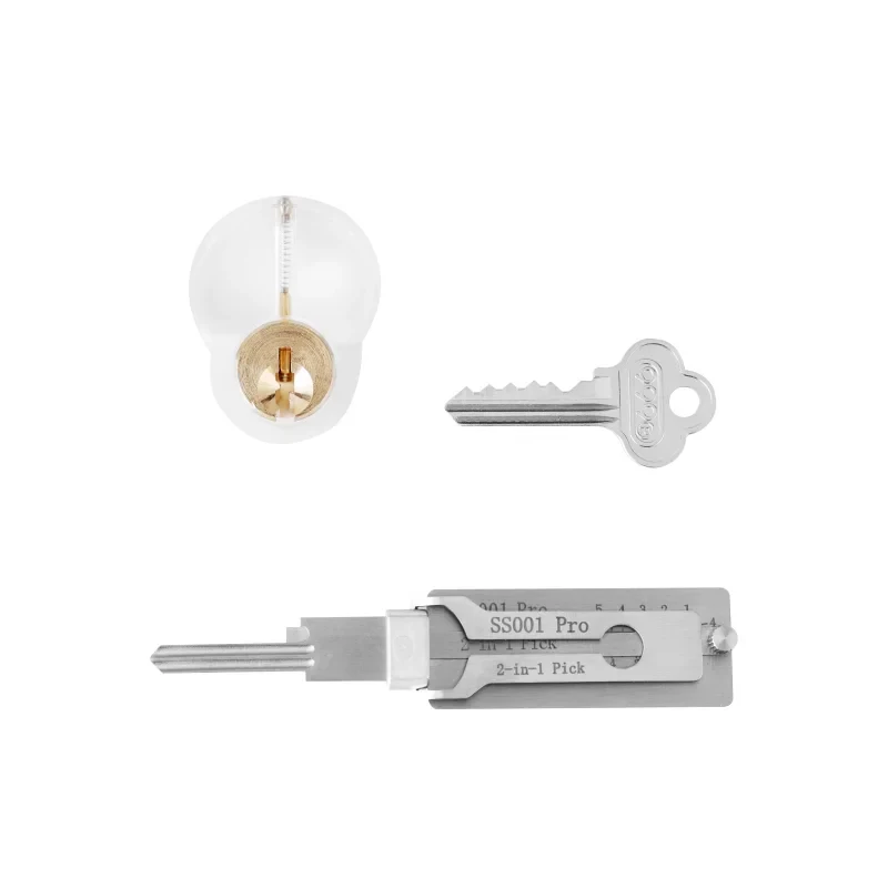 PRO Premium 2 in 1 SS001 SS002 PRO Lock Pick and Reader with Transparent Practice Lock, Professional Locksmith Tool image 2