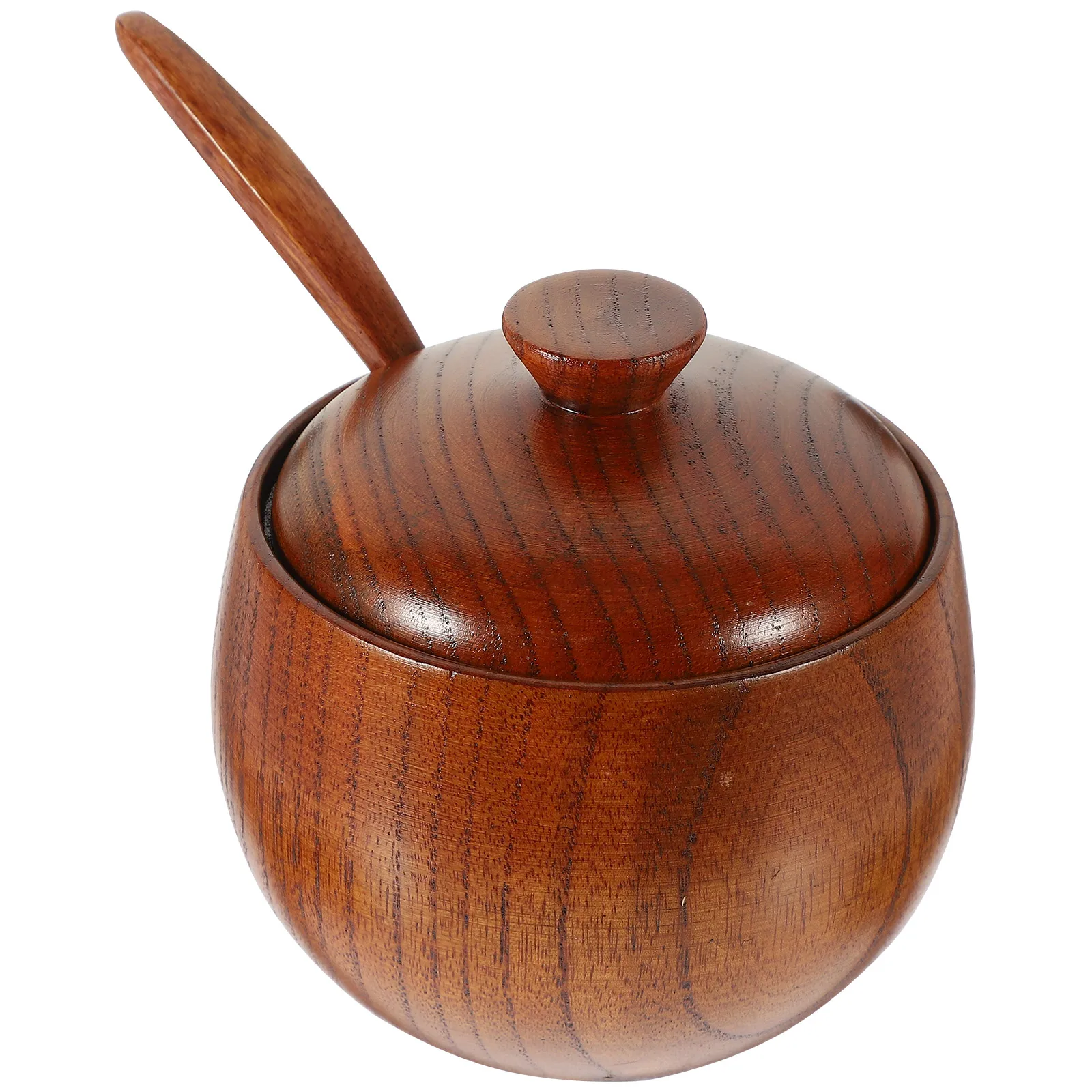 

Wooden Seasoning Canister Salt Sugar Pepper Container Round Lid Spoon Kitchen Dining Outdoor Picnic Camping BBQ Hand Washable
