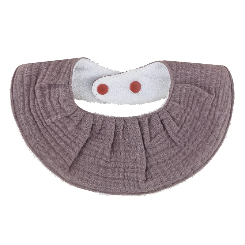 Baby Bib Saliva Towel Solid Color Feeding Burp Cloth Adjustable Button Bandana Scarf Bibs for Newborn Infants Gifts