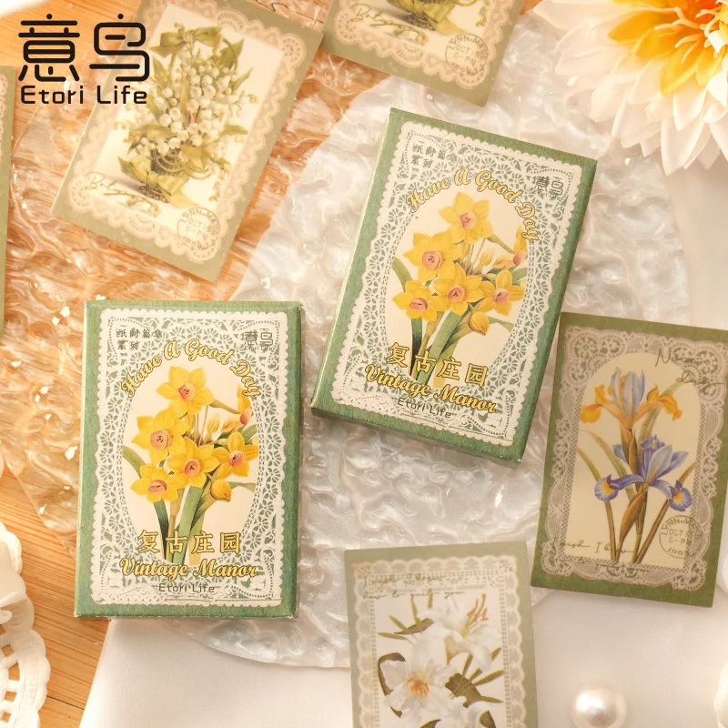 

30 шт. ретро-стикеров в коробке, хит продаж, в лесном стиле, с растениями и цветами, для скрапбукинга и декора