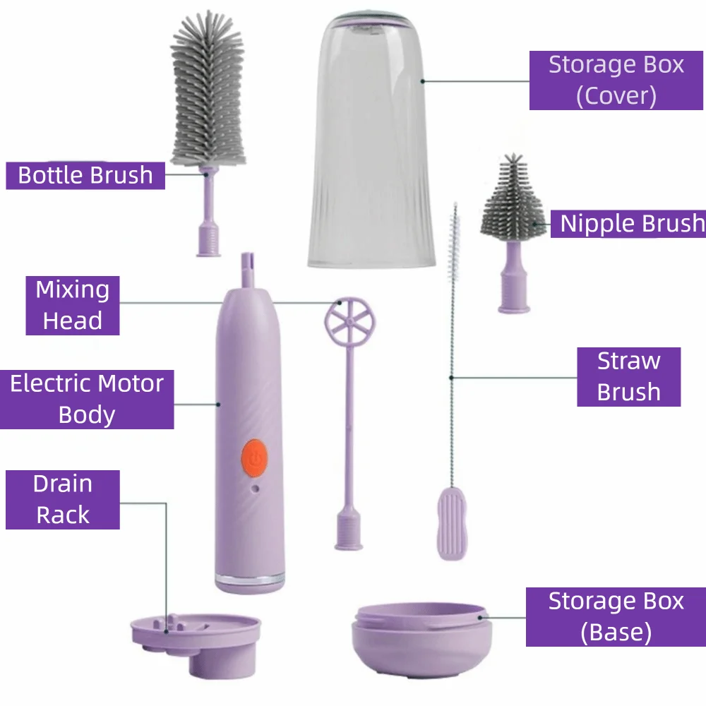 

Silicone Baby Bottle Straw Cleaner Long Handled Waterproof Cleaning Brush Set Flexible Brushes Bottle Brush Feeding Bottle