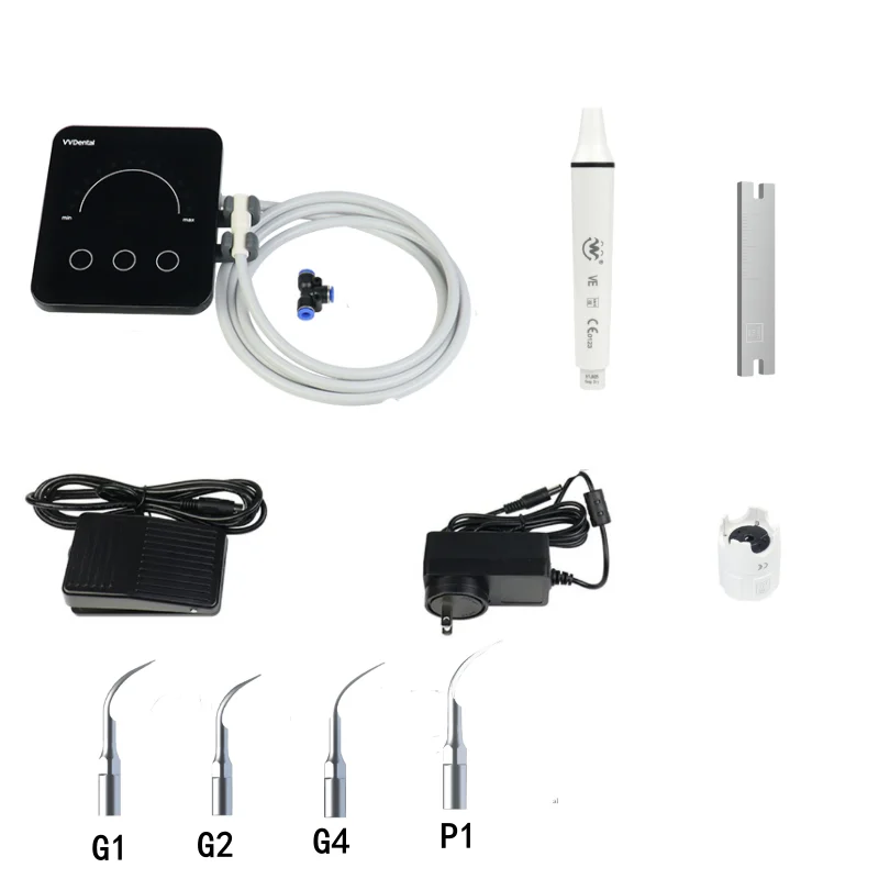 VV-Dental Ultrasonic Scaler Escavadeira com Dicas de Trabalho Livre, Limpeza Oral Portátil, Clínica Dentista Scaler, Odontologia Lavar Dentes