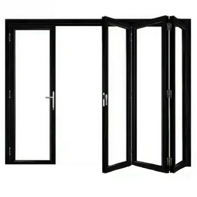 Folding Style Cheap Aluminum Interior Acrylic Folding Door Customize Size Color Accordion Kitchen Livingroom Folding Glass Doors