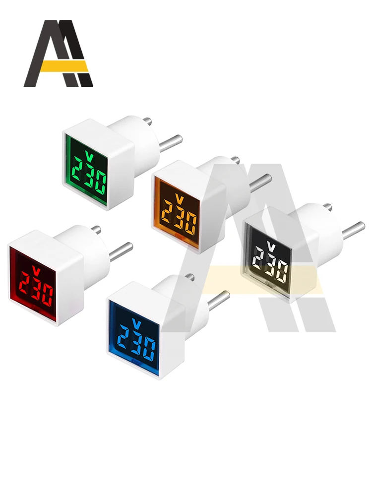 AC 220V/230V uniwersalny kwadratowy wtyczka europejska typu domowego cyfrowy woltomierz AC zakres pomiaru napięcia: 50 ~ 500V