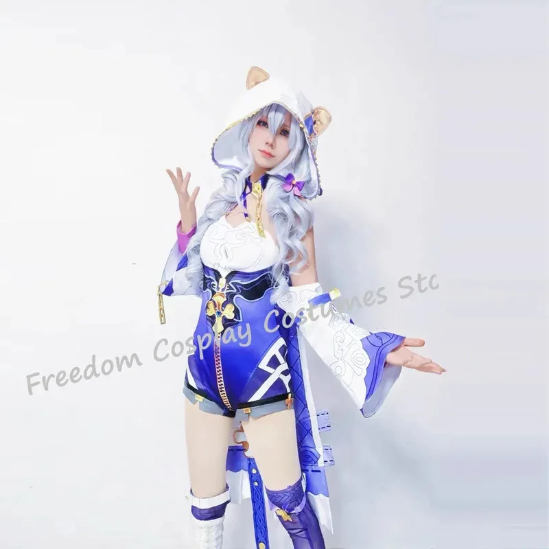 

Honkai Impact 3 Theresa Apocalypse Cosplay Costume Blue Jumpsuit with Hood Uniform Wig Sexy Woman x;2,f;5.n