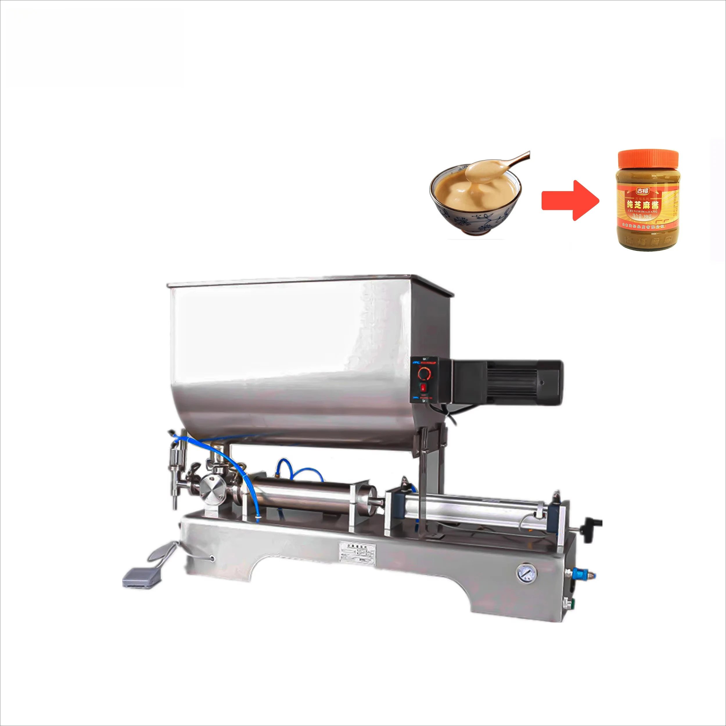

Machines For Small Businesses Semi Automatic Paste Honey Cream Cosmetic Peanut Butter Syrup Glass Plastic Bottle Filling Machine