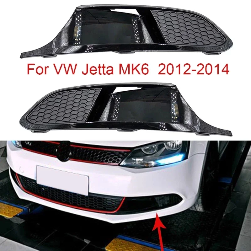 

2PCS Auto Front Left Right Bumper Fog Light Lamp Grill Modification for VW Jetta MK6 VI 2012 2013 2014