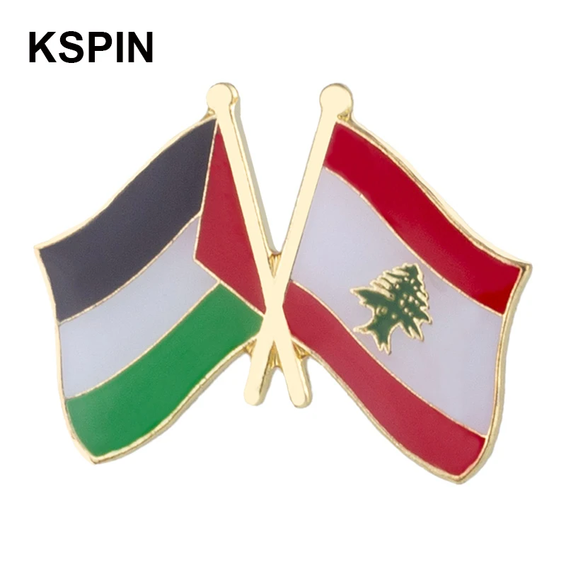 10PCS a Lot Lebanon Frienship Flag Badge Flag Brooch National Flag Lapel Pin International Travel Pins