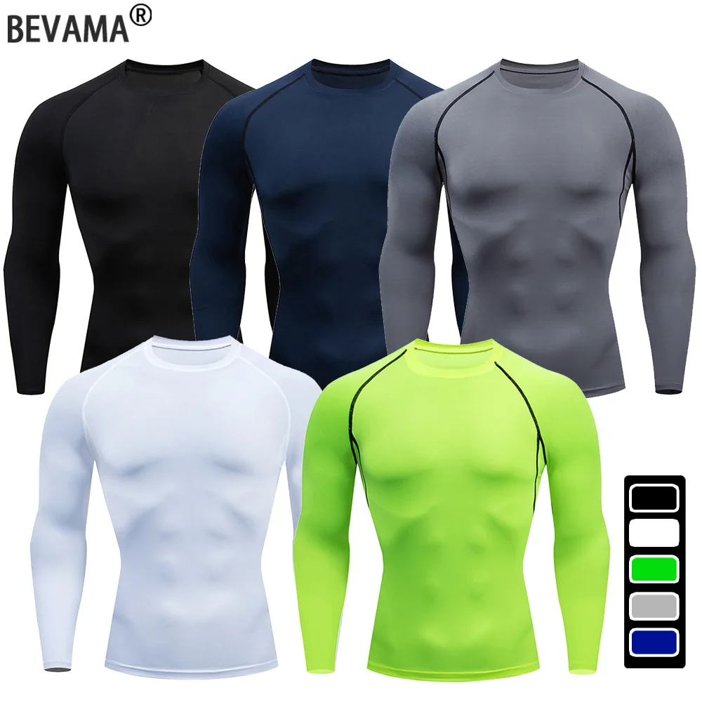 Men Sport T-shirt Quick Drying Long Sleeved Bodybuilding Running Compression Top Gym Tracksuit Men Fitness Tight Rashgard