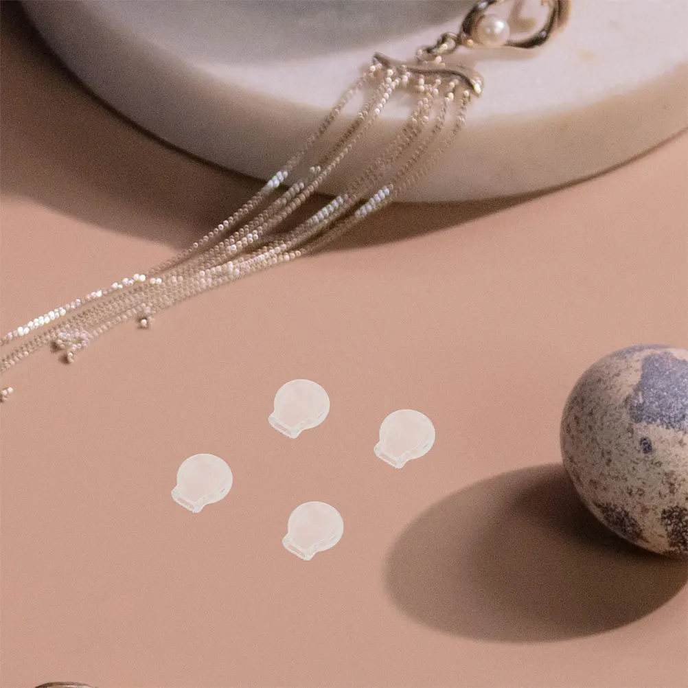 

20pcs Soft Silicone Earring Backs Transparent Cushions Anti-Slip Clip-On Pads Comfortable Support Heavy Studs Droopy Ears