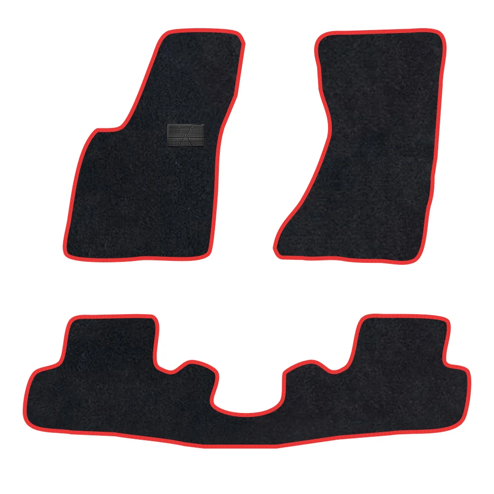 

Автомобильный коврик для Audi S5 2007–2017 B8/8T, полиэстеровая замша, противоскользящая черная подложка, красная отделка, край