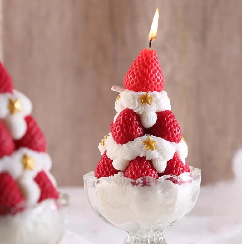 Strawberry Christmas Tree Ice Cream Aromatherapy Candle Gift Festival Creative Birthday Handmade Gift