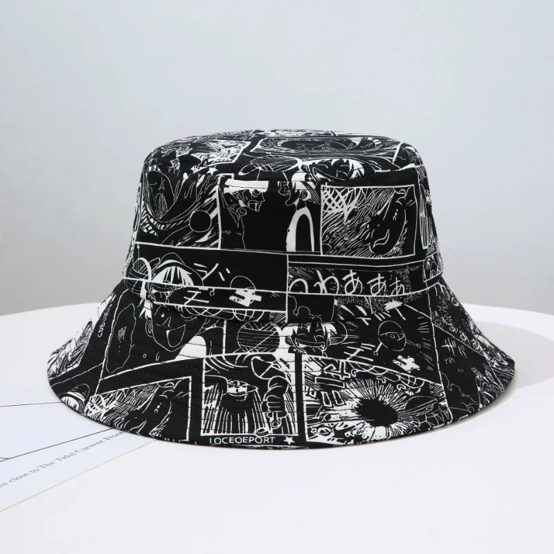 ONE PIECE Luffy Bucket Hat Summer Men Women Hawaii Fisherman Hat Fashion Hip Hop Street Panama Hat Outdoor Sun Cap Bob Hats Gift