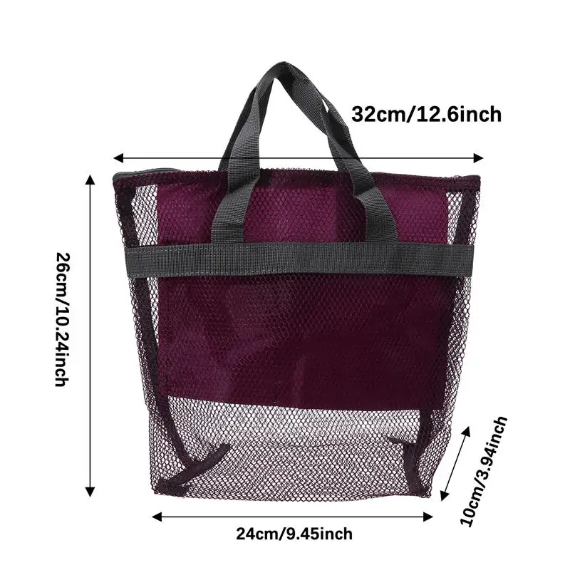 Heißer Verkauf Große Kapazität Mesh Kulturbeutel Große Kapazität Einkaufstasche Totes Schulter Tasche Faltbare Tragbare Strand Handtaschen