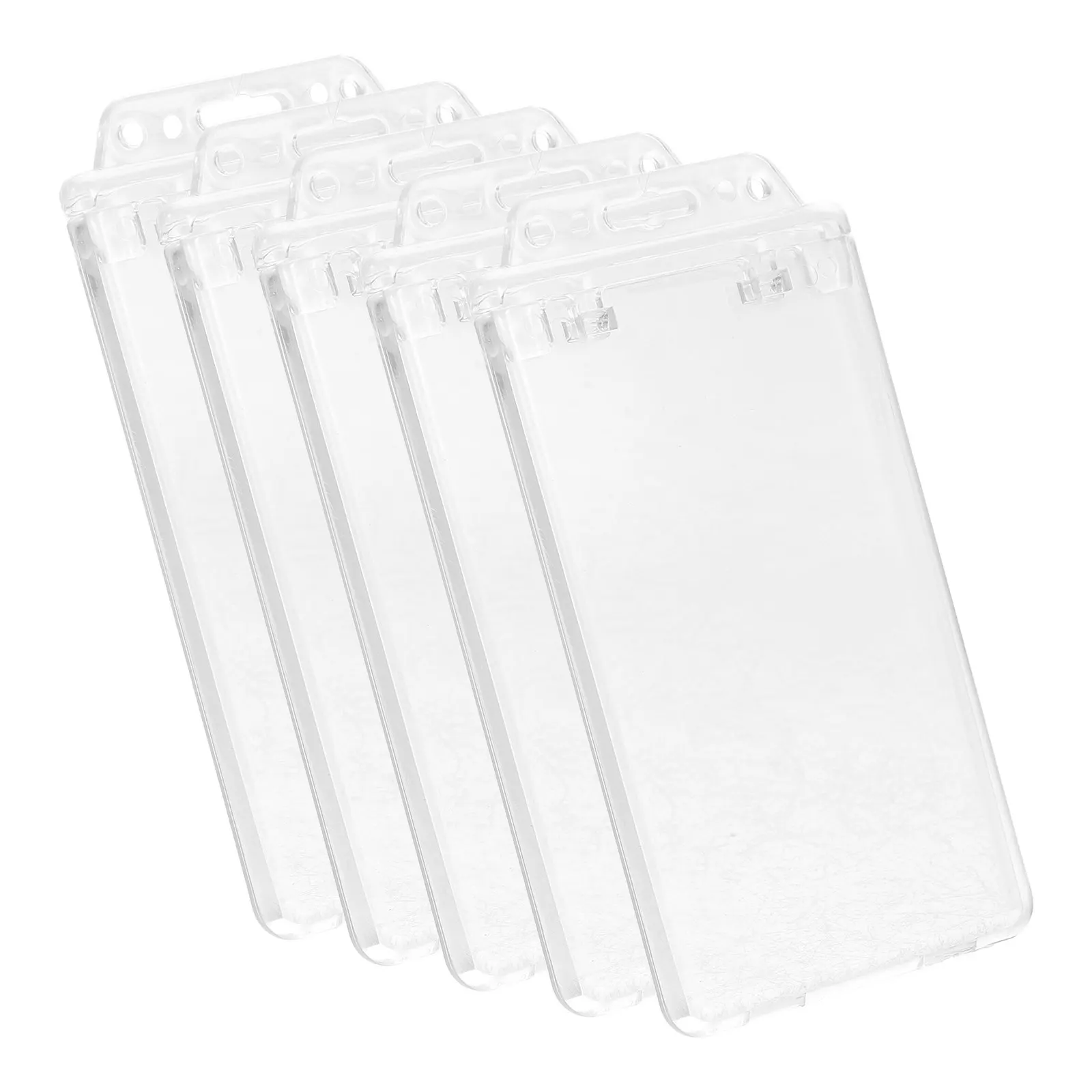 5Pcs Slim Lightweight Transparent Badge Sleeve Reusable Id Card Holder for Students Doctors Nurses Teachers Name Badge