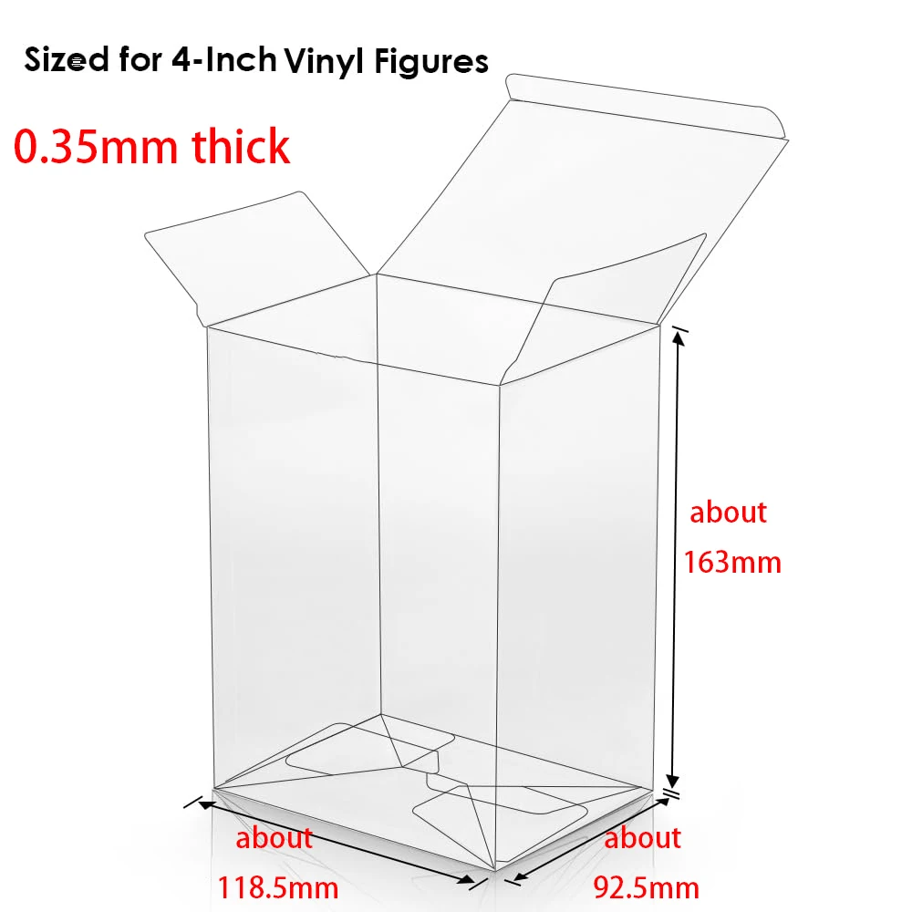 Pop Protector Case for 4 Inch Funko Pop Figures,Thick Crystal Clear Heavy Duty Plastic Display Box Storage Box for Vinyl Figures