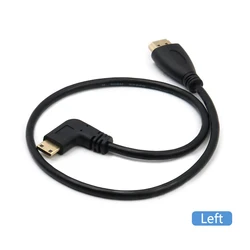 Mini HD do kabel HD 1080P pozłacany efekt z męskiego na męskie Mini kompatybilny 90 stopni kąt lewego prawego Adapter do kabla