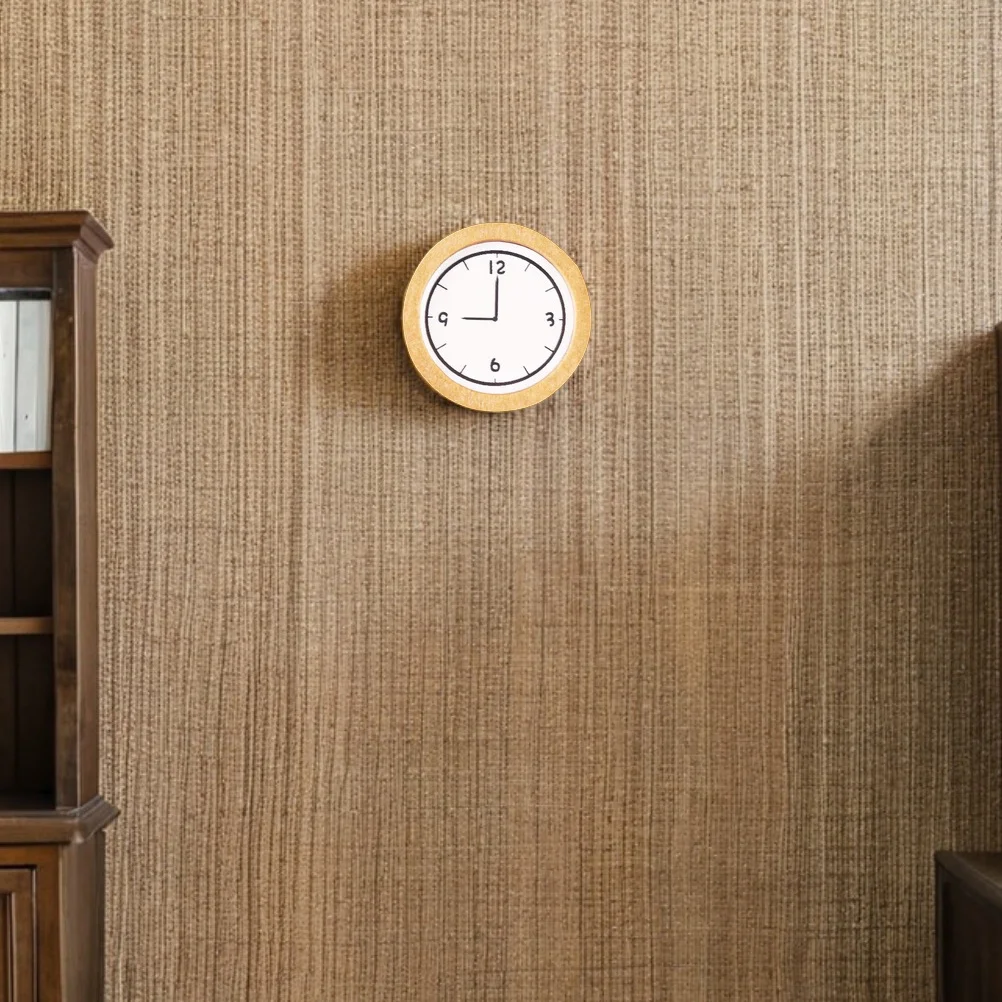 

2Pcs Miniature Wooden Wall Clock 1:12 Scale Dollhouse Accessories Tiny Wall Decor for Collectors Pretend Play Dollhouse Decor