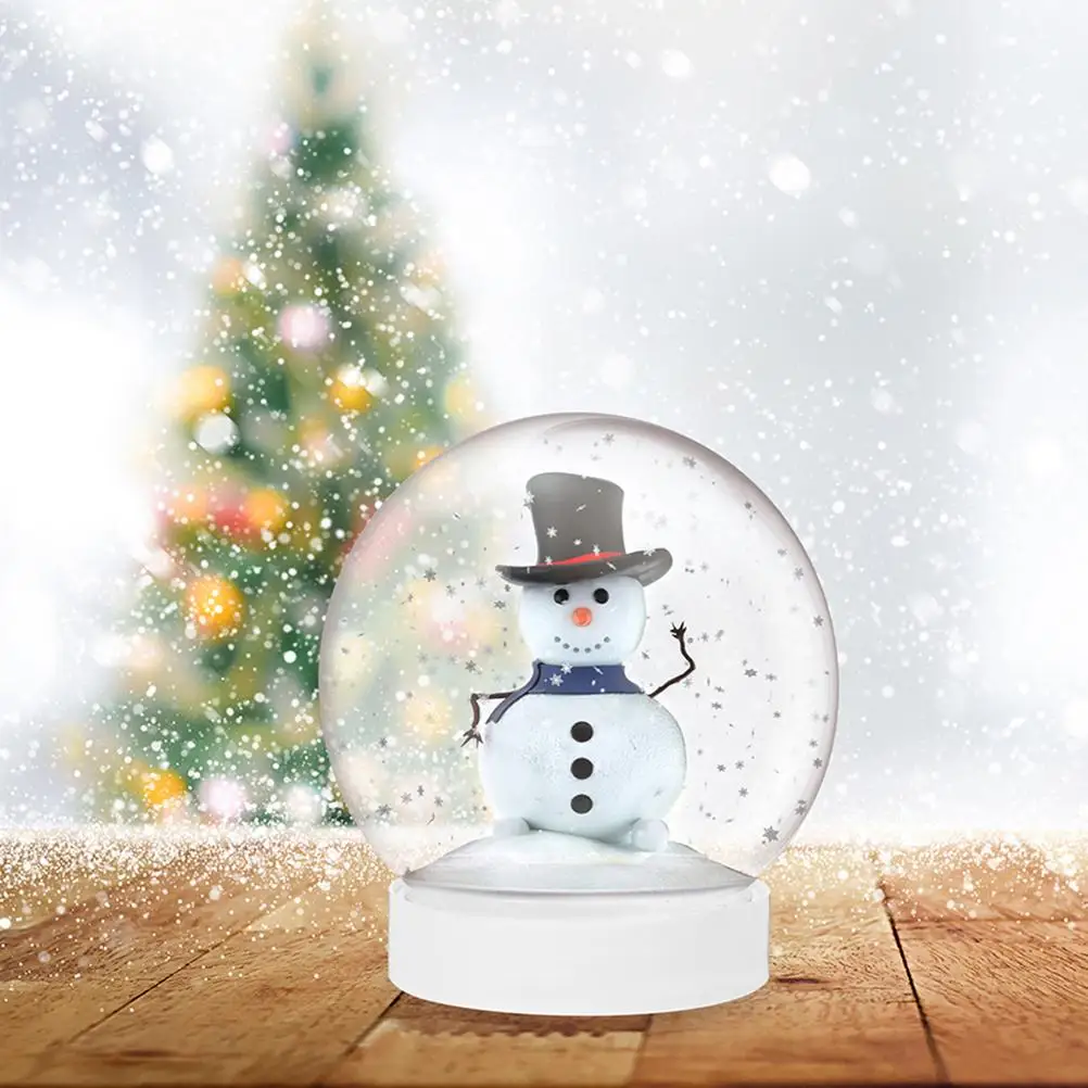 Snow Globe Accessories Plastic Water Xmas Clear DIY Globes Christmas Compact Empty