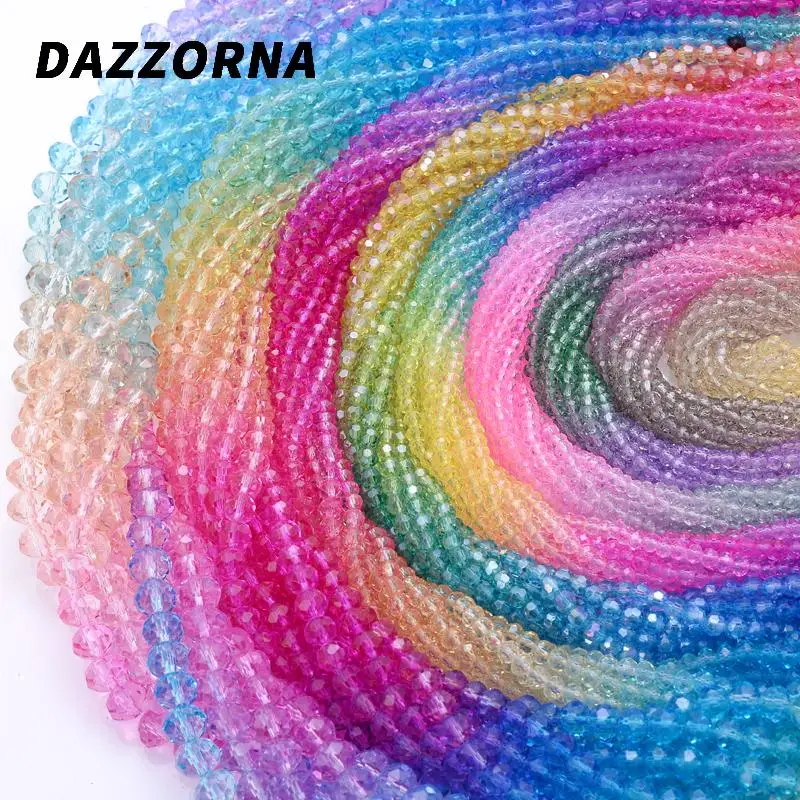 3/4/8/10mm Colorful Rondell Austria Faceted Crystal Beads Round Glass Bead Loose Spacer Bead for DIY Jewelry Earrings Making