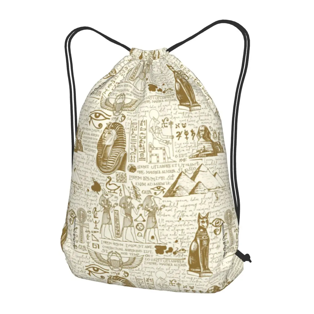 

Ancient Egypt God Horus And Anubis Egyptian Pharaoh Backpacks Casual Drawstring Bundle Pocket Storage Bag Book Bags for Travel
