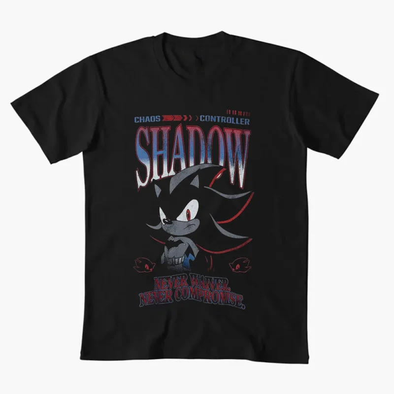 

0308 Sonic Shadow The Hedgehog Character Anmie Graphic T-Shirt Y2K clothes Cute Cartoon print Short Sleeve tee All size tops