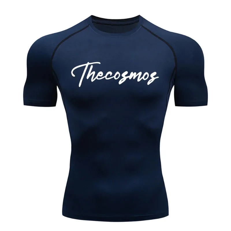 Sweat Absorbent Mens Running Training Compression T-Shirt Tight Fitting Short Sleeve Quick Drying Breathable Casual Fitness Wear