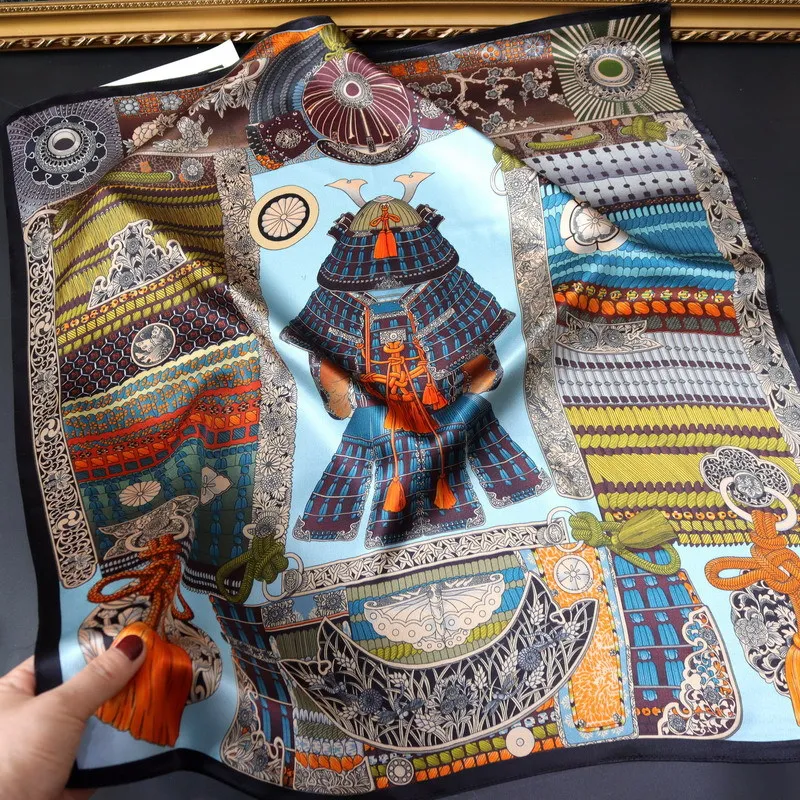 

Женский шелковый шарф, роскошные дизайнерские банданы, шали, хиджаб, шарфы для женщин, платок, женский рождественский подарок, 65 см